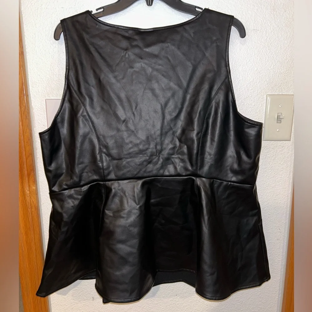 Torrid Faux Leather Peplum Top - Picture 4 of 4